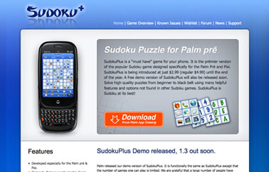 Sudoku Game for Palm Pre