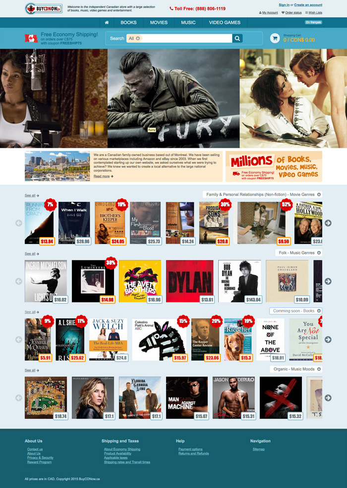 BuyCDNow.ca — a huge online store with a great selection of books, music, video games and entertainment