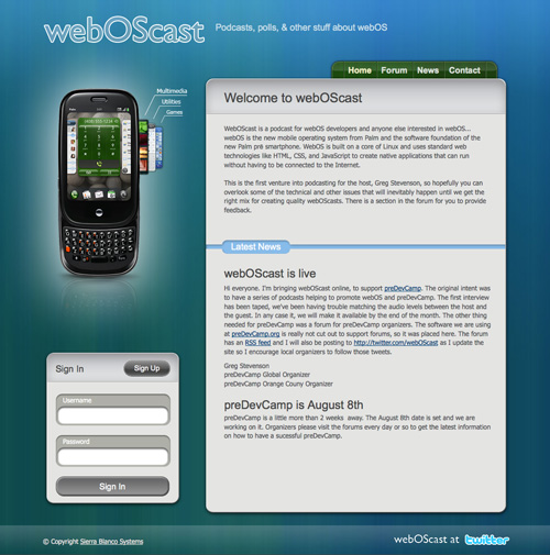 WebOScast Project Website