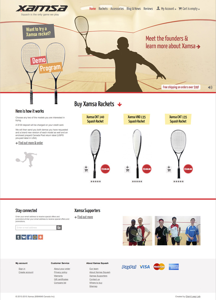 Xamsa — a new squash racket brand online store